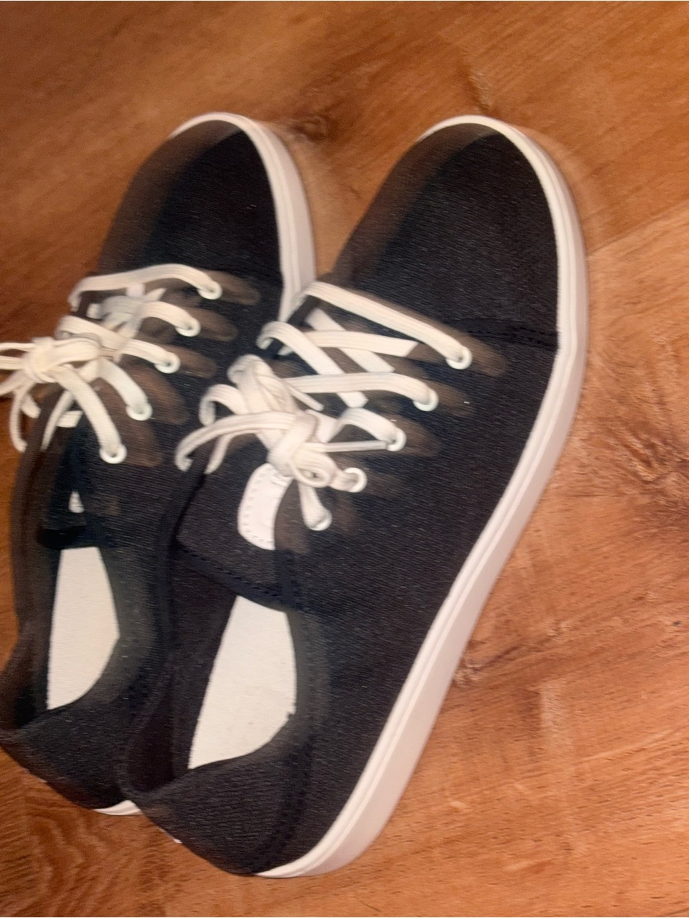 OluKai Black Canvas Lace-Up Sneakers with White Soles - Picture 9 of 10